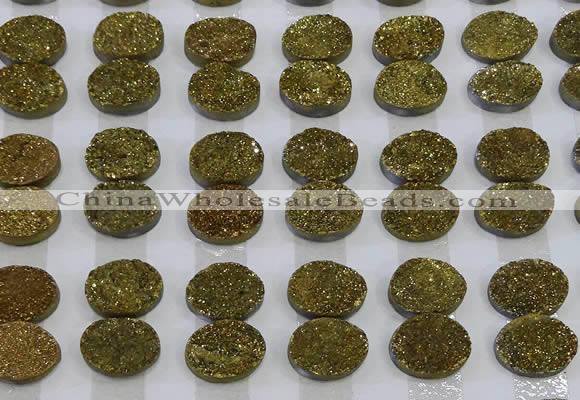 CGC167 10*14mm oval druzy quartz cabochons wholesale