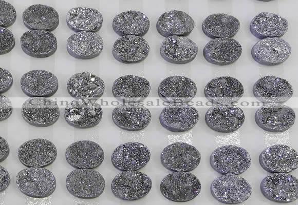 CGC172 12*16mm oval druzy quartz cabochons wholesale