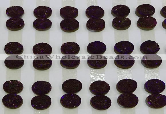 CGC175 12*16mm oval druzy quartz cabochons wholesale