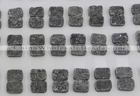 CGC200 10*14mm rectangle druzy quartz cabochons wholesale