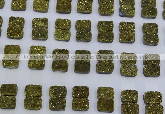 CGC202 10*14mm rectangle druzy quartz cabochons wholesale