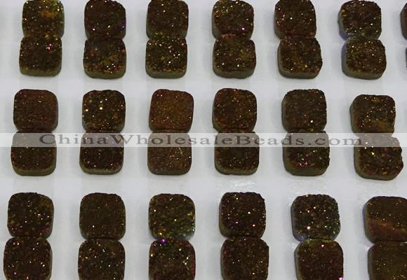 CGC225 12*12mm square druzy quartz cabochons wholesale