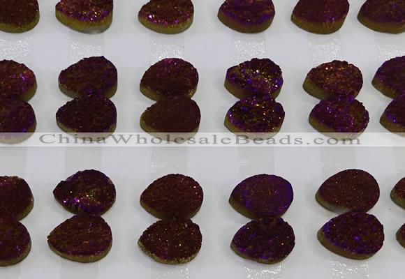 CGC262 15*20mm flat teardrop druzy quartz cabochons wholesale