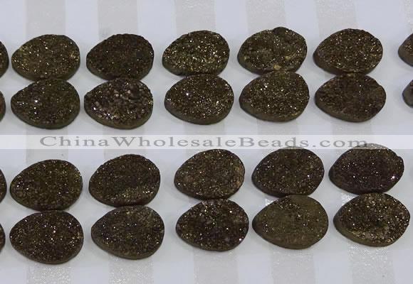 CGC265 15*20mm flat teardrop druzy quartz cabochons wholesale