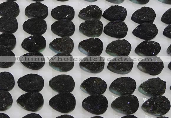 CGC267 15*20mm flat teardrop druzy quartz cabochons wholesale