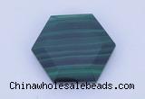 CGC42 25mm hexagon natural malachite gemstone cabochons