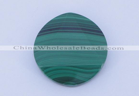 CGC44 24mm faceted coin natural malachite gemstone cabochons