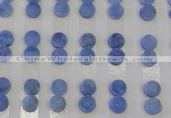 CGC99 10mm flat round druzy quartz cabochons wholesale