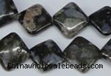 CGE01 15.5 inches 14*14mm diamond glaucophane gemstone beads