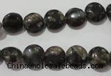 CGE122 15.5 inches 10mm flat round glaucophane gemstone beads