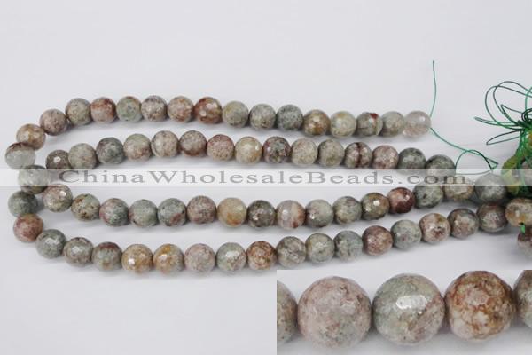 CGG15 15.5 inches 12mm faceted round ghost gemstone beads wholesale