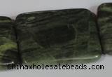 CGH32 15.5 inches 30*40mm rectangle green hair stone beads