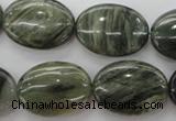 CGH47 15.5 inches 18*25mm oval green hair stone beads wholesale