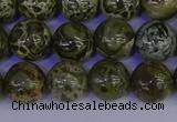 CGJ353 15.5 inches 10mm round green bee jasper beads wholesale