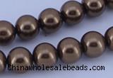 CGL106 5PCS 16 inches 12mm round dyed glass pearl beads wholesale