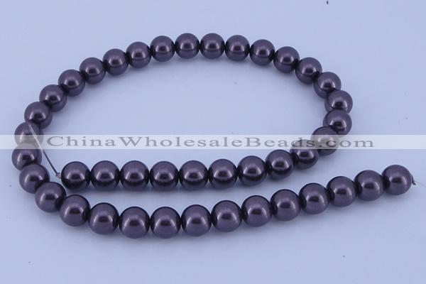 CGL132 10PCS 16 inches 4mm round dyed glass pearl beads wholesale