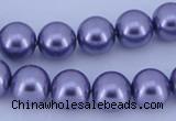 CGL152 10PCS 16 inches 4mm round dyed glass pearl beads wholesale