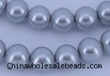 CGL166 5PCS 16 inches 12mm round dyed glass pearl beads wholesale