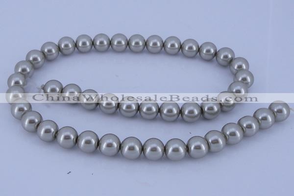 CGL172 10PCS 16 inches 4mm round dyed glass pearl beads wholesale