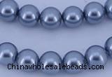 CGL186 5PCS 16 inches 12mm round dyed glass pearl beads wholesale