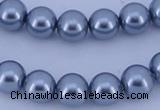 CGL188 5PCS 16 inches 16mm round dyed glass pearl beads wholesale