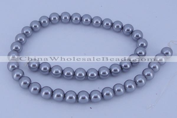 CGL193 10PCS 16 inches 6mm round dyed glass pearl beads wholesale