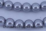 CGL194 10PCS 16 inches 8mm round dyed glass pearl beads wholesale