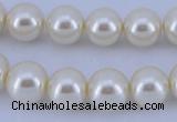 CGL22 10PCS 16 inches 4mm round dyed glass pearl beads wholesale