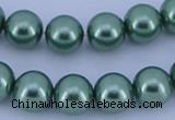 CGL223 10PCS 16 inches 6mm round dyed glass pearl beads wholesale