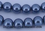 CGL232 10PCS 16 inches 4mm round dyed glass pearl beads wholesale