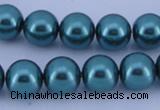 CGL243 10PCS 16 inches 6mm round dyed glass pearl beads wholesale