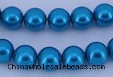 CGL252 10PCS 16 inches 4mm round dyed glass pearl beads wholesale