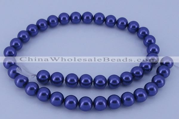 CGL262 10PCS 16 inches 4mm round dyed glass pearl beads wholesale