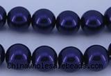 CGL277 5PCS 16 inches 14mm round dyed glass pearl beads wholesale