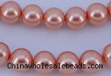 CGL292 10PCS 16 inches 4mm round dyed glass pearl beads wholesale