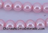 CGL302 10PCS 16 inches 4mm round dyed glass pearl beads wholesale