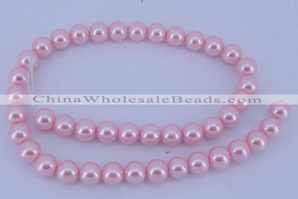 CGL303 10PCS 16 inches 6mm round dyed glass pearl beads wholesale