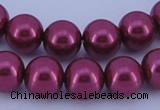 CGL318 5PCS 16 inches 16mm round dyed glass pearl beads wholesale