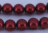 CGL322 10PCS 16 inches 4mm round dyed glass pearl beads wholesale