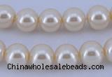 CGL33 10PCS 16 inches 6mm round dyed glass pearl beads wholesale