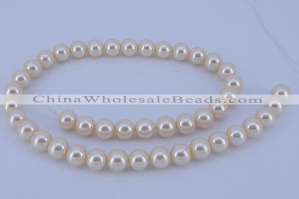 CGL33 10PCS 16 inches 6mm round dyed glass pearl beads wholesale