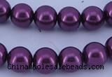 CGL333 10PCS 16 inches 6mm round dyed glass pearl beads wholesale