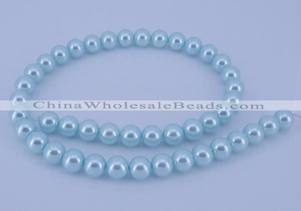 CGL342 10PCS 16 inches 4mm round dyed glass pearl beads wholesale