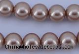 CGL357 5PCS 16 inches 14mm round dyed glass pearl beads wholesale