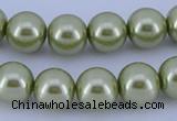 CGL365 5PCS 16 inches 10mm round dyed glass pearl beads wholesale