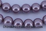 CGL382 10PCS 16 inches 4mm round dyed glass pearl beads wholesale