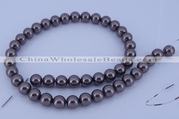 CGL402 10PCS 16 inches 4mm round dyed glass pearl beads wholesale