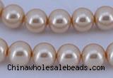 CGL42 10PCS 16 inches 4mm round dyed glass pearl beads wholesale