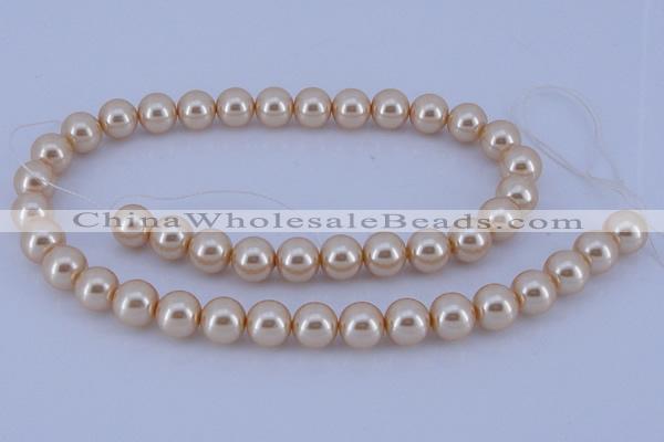 CGL44 10PCS 16 inches 8mm round dyed glass pearl beads wholesale