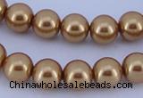 CGL66 5PCS 16 inches 12mm round dyed glass pearl beads wholesale